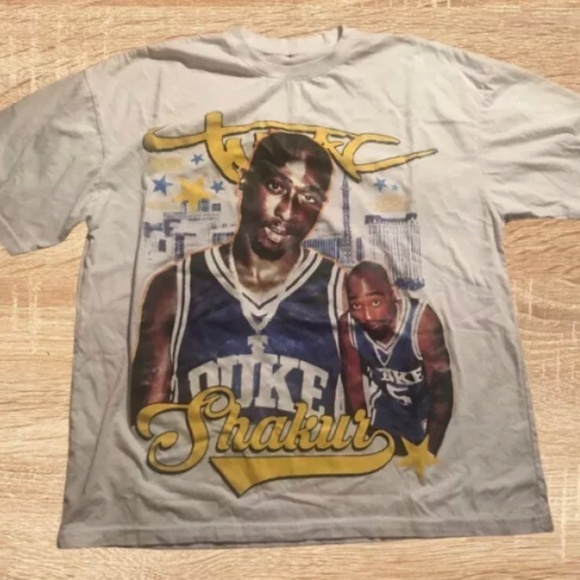 Thrashed Tupac Shakur Vintage T Shirt Size L VGC No Label Rare White - Picture 1 of 3